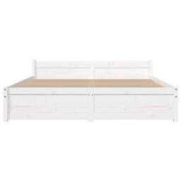 Berkfield Home Beautiful Bed Frame White Solid Wood 140x190 cm - thumbnail 5