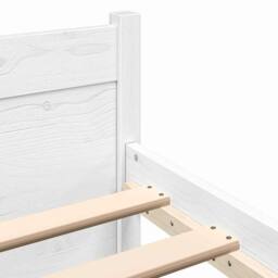 Berkfield Home Beautiful Bed Frame White Solid Wood 140x190 cm - thumbnail 7