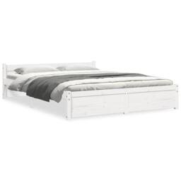 Berkfield Home Beautiful Bed Frame White Solid Wood 140x190 cm - thumbnail 3