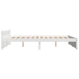 Berkfield Home Beautiful Bed Frame White Solid Wood 140x190 cm - thumbnail 6