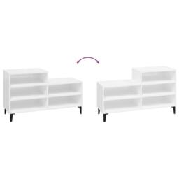 Berkfield Home Shoe Cabinet High Gloss White 102x36x60 cm Engineered Wood - Size: 102 x 36 x 60 cm - thumbnail 5