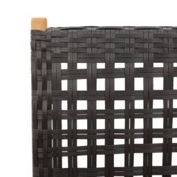 Berkfield Home Reclining Garden Chairs 4 pcs Black Poly Rattan & Solid Wood - thumbnail 9
