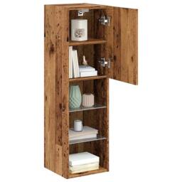 Berkfield Home TV Cabinets with LED Lights 2 pcs Old Wood 30.5x30x102 cm in Brown - thumbnail 5