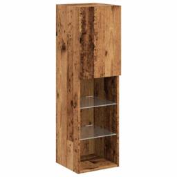 Berkfield Home TV Cabinets with LED Lights 2 pcs Old Wood 30.5x30x102 cm in Brown - thumbnail 6