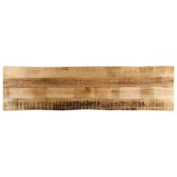 Berkfield Home Table Top Live Edge 160x40x2.5 cm Solid Wood Rough Mango in Brown - thumbnail 2
