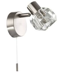 Happy Homewares Modern Wall Light with Chunky Ice Cube Shade in Silver - thumbnail 2