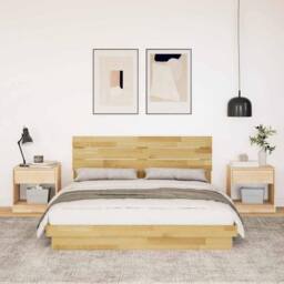 Berkfield Home Beautiful Bed Frame with Headboard without Mattress 160x200 cm So in Light Tan - thumbnail 4
