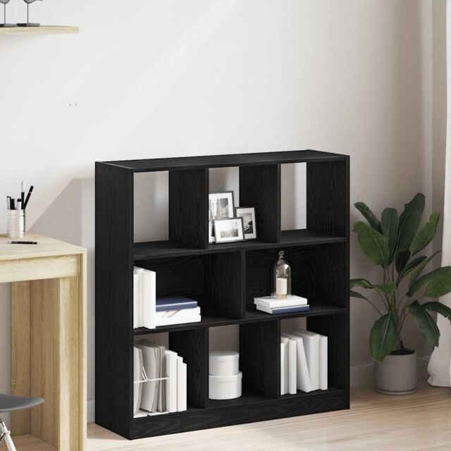 Berkfield Home Book Cabinet Black Oak 97.5x29.5x100 cm Engineered Wood - image 1