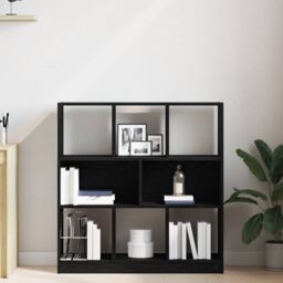 Berkfield Home Book Cabinet Black Oak 97.5x29.5x100 cm Engineered Wood - thumbnail 3