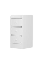 Living and Home Modern 3-Drawer Bedside Table in White - thumbnail 5
