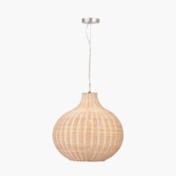 Ruma Rattan Dome Pendant Ceiling Light in Natural - thumbnail 2
