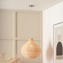 Ruma Rattan Dome Pendant Ceiling Light in Natural - thumbnail 1