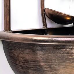 Primrose Water Feature Cascading Leaf Wall Mounted Fountain with Lights 55cm in Bronze - thumbnail 4