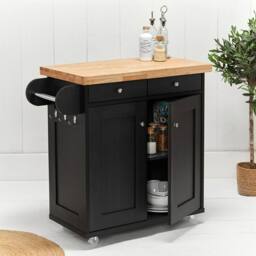 Lemon Pavilion Furniture Portland Kitchen Island - Wood - L46 x W95 x H91 cm - Black - thumbnail 2
