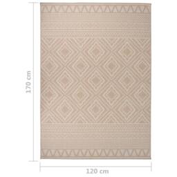 Berkfield Home Outdoor Flatweave Rug 120x170 cm Brown Stripes in Tan - Size: Medium - thumbnail 6