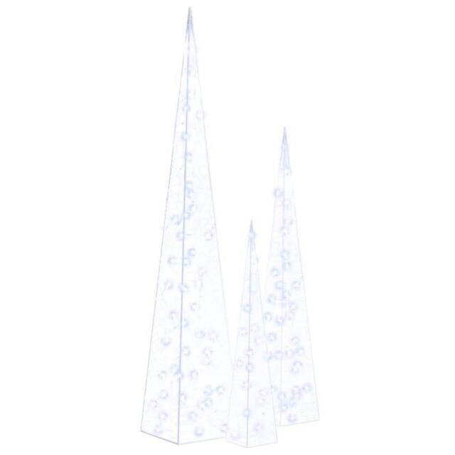 Berkfield Home Acrylic Decorative LED Light Cone Set Blue 60/90/120cm - image 1