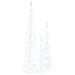 Berkfield Home Acrylic Decorative LED Light Cone Set Blue 60/90/120cm - thumbnail 1