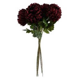 Leaf 75cm Artificial Extra Large Reflex Chrysanthemum Red - thumbnail 5