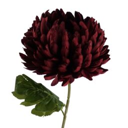 Leaf 75cm Artificial Extra Large Reflex Chrysanthemum Red - thumbnail 1