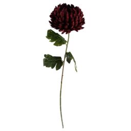 Leaf 75cm Artificial Extra Large Reflex Chrysanthemum Red - thumbnail 2