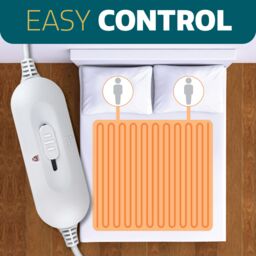Dreamcatcher Double Electric Blanket Heated Bed Under Blanket Polyester Detachable Control 3 Heat Settings in White - thumbnail 6