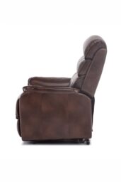 More4Homes Buckingham Single Motor Electric Rise Recliner Bonded Leather Chair in Brown - thumbnail 5