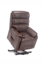 More4Homes Buckingham Single Motor Electric Rise Recliner Bonded Leather Chair in Brown - thumbnail 4