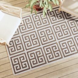 Berkfield Home Indoor & Outdoor Rug Short Pile Multicolour 120x180 cm Anti Slip in Brown - Size: Medium - thumbnail 4