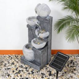 Living and Home Solar-Operated Garden Fountain for Outdoor Landscaping in Grey - thumbnail 5