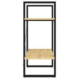 Berkfield Home 2-Tier Book Cabinet 60x30x70 cm Solid Pine Wood in Brown - Size: 60 x 30 x 70 cm - thumbnail 6