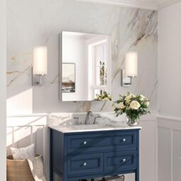 Dprodo Adjustable Single Door Mirrored Bath Cabinets in Cool White - Size: 1 Pack - thumbnail 8