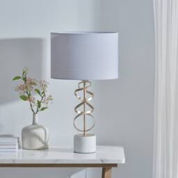 Pagazzi Briar Gold & White Marble Table Lamp - thumbnail 2