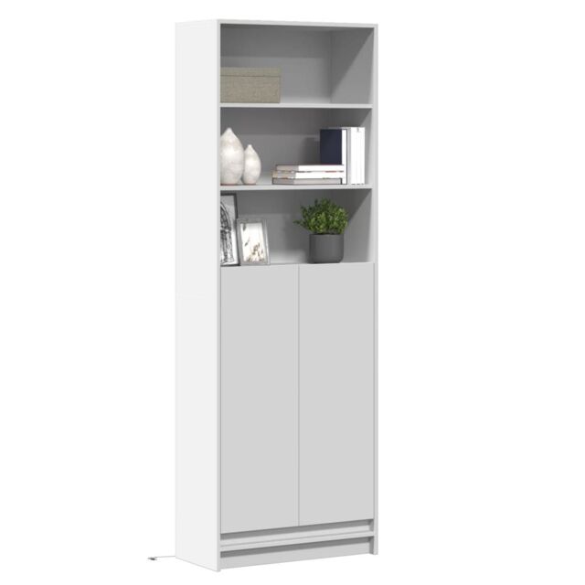 Berkfield Home Highboard with LED White 69x32.5x200 cm Engineered Wood - image 1
