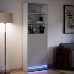 Berkfield Home Highboard with LED White 69x32.5x200 cm Engineered Wood - thumbnail 5