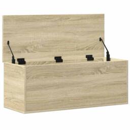 Berkfield Home Storage Box Sonoma Oak 90x35x35 cm Engineered Wood in Natural - Size: 90 x 35 x 35 cm - thumbnail 7