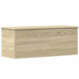 Berkfield Home Storage Box Sonoma Oak 90x35x35 cm Engineered Wood in Natural - Size: 90 x 35 x 35 cm - thumbnail 3