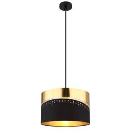 Netlighting Or Cylindrical Pendant Ceiling Light Matt Black 1x E27 - thumbnail 1