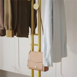 FORGEVIO Gold Double Pole Garment Rack Coat Stand With Marble Base - thumbnail 5