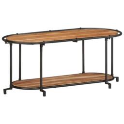 Berkfield Home TV Cabinet 100x42x40 cm Solid Wood Acacia in Brown - Size: 100 x 42 x 40 cm - thumbnail 3