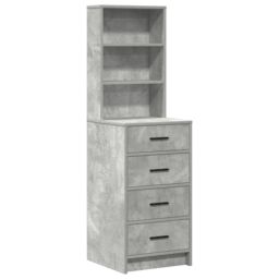 Berkfield Home 2 Piece Dressing Table Set with LED Concrete Grey Engineered Wood - thumbnail 5