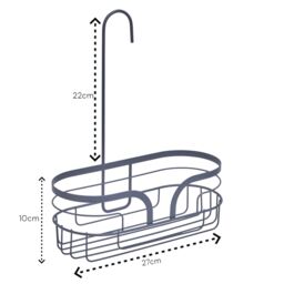 Showerdrape Dante Mini Hanging Shower Caddy in Grey - thumbnail 4