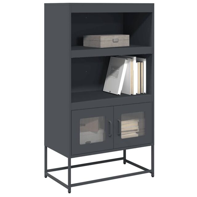 Berkfield Home Highboard Anthracite 68x39x123 cm Steel in Black - Size: 68 x 39 x 123 cm - image 1