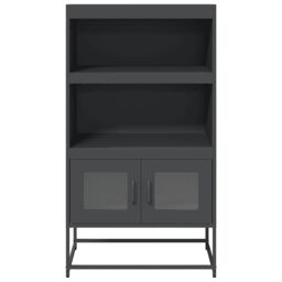 Berkfield Home Highboard Anthracite 68x39x123 cm Steel in Black - Size: 68 x 39 x 123 cm - thumbnail 5