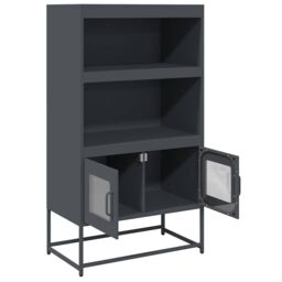 Berkfield Home Highboard Anthracite 68x39x123 cm Steel in Black - Size: 68 x 39 x 123 cm - thumbnail 6