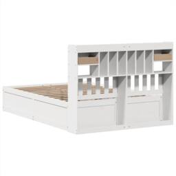 Berkfield Home Beautiful Bed Frame without Mattress White 140x190 cm Solid Wood Pine - thumbnail 7