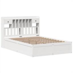 Berkfield Home Beautiful Bed Frame without Mattress White 140x190 cm Solid Wood Pine - thumbnail 1