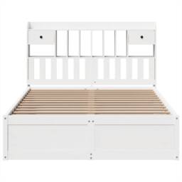 Berkfield Home Beautiful Bed Frame without Mattress White 140x190 cm Solid Wood Pine - thumbnail 4