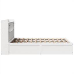 Berkfield Home Beautiful Bed Frame without Mattress White 140x190 cm Solid Wood Pine - thumbnail 6