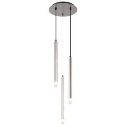 Netlighting Ryan Cluster Pendant Ceiling Light Nickel Matt 3x G9 in Grey - thumbnail 1