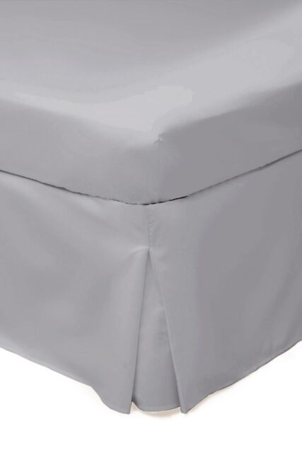 Belledorm Easy Care 200 Thread Count Cotton Polyester Percale Platform Valance in Light Grey - Size: Super King - image 1